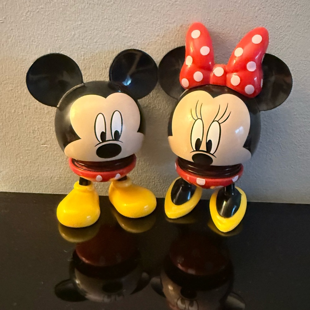 Mickey & Minnie Bobblehead Figurines Set – Car Dashboard Decor